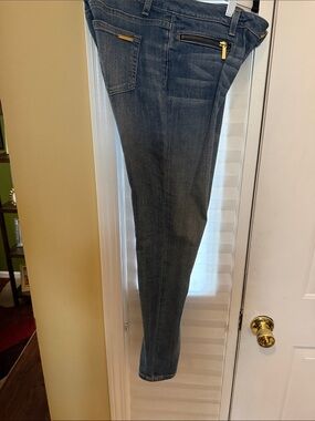 Michael Kors Dark Blue Skinny Jeans with Gold Hardware